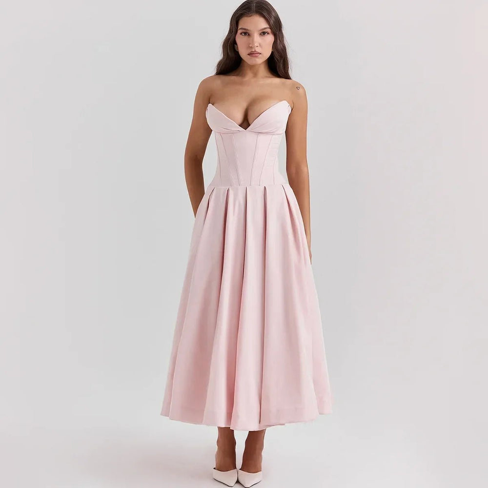 
                  
                    Backless V - neck Sleeveless Long Dress - Gentevra
                  
                