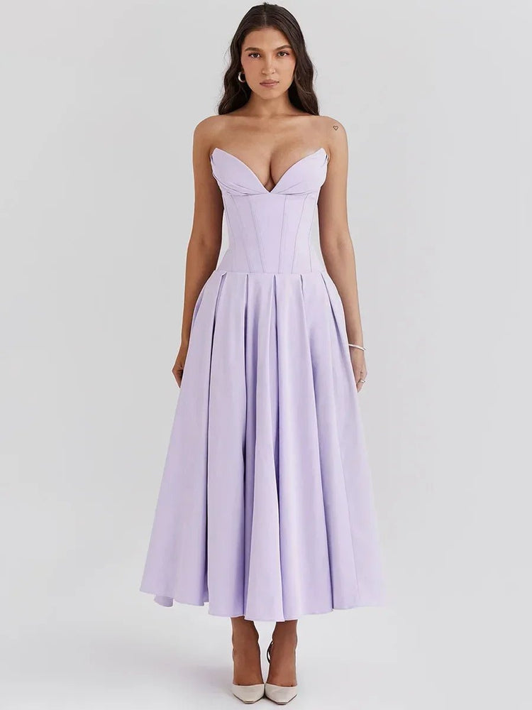 
                  
                    Backless V - neck Sleeveless Long Dress - Gentevra
                  
                