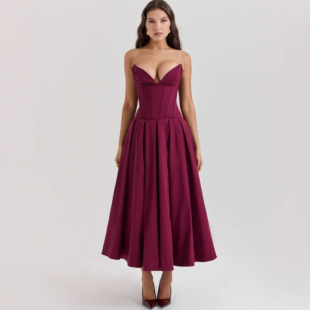 
                  
                    Backless V - neck Sleeveless Long Dress - Gentevra
                  
                