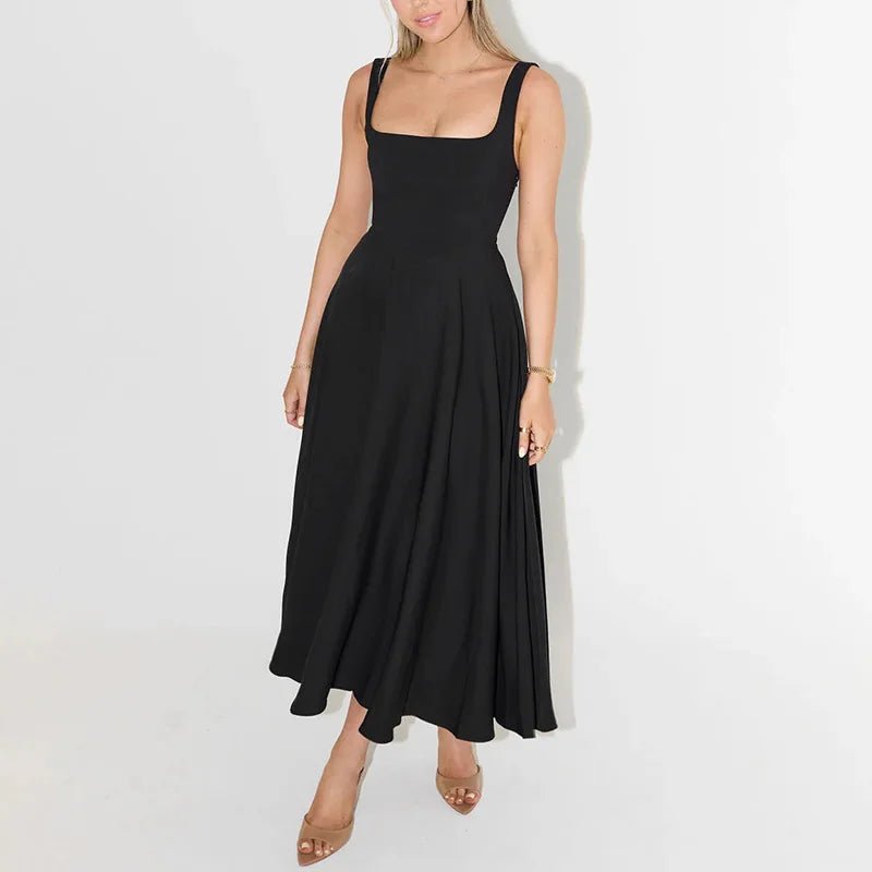 
                  
                    Black Off Shoulder Strap Maxi Dress - Gentevra
                  
                