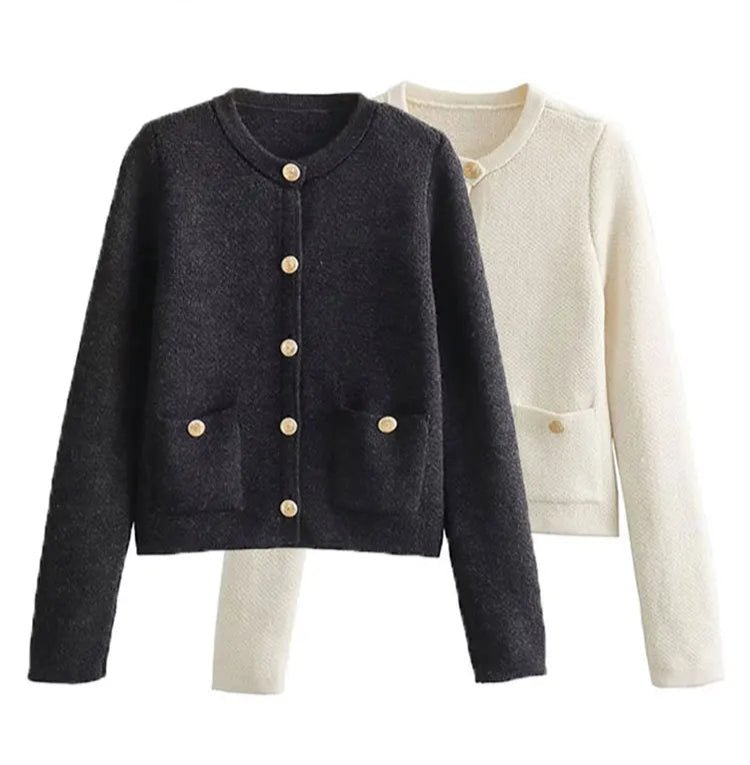 
                  
                    Button - Up Knit Cardigan - Gentevra
                  
                