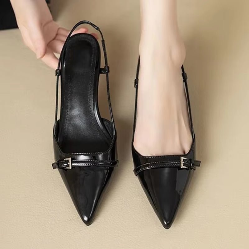 
                  
                    Chic Patent Leather Slingback Heels - Gentevra
                  
                