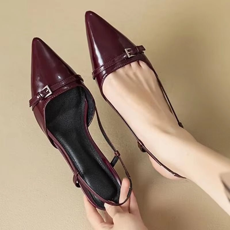 
                  
                    Chic Patent Leather Slingback Heels - Gentevra
                  
                