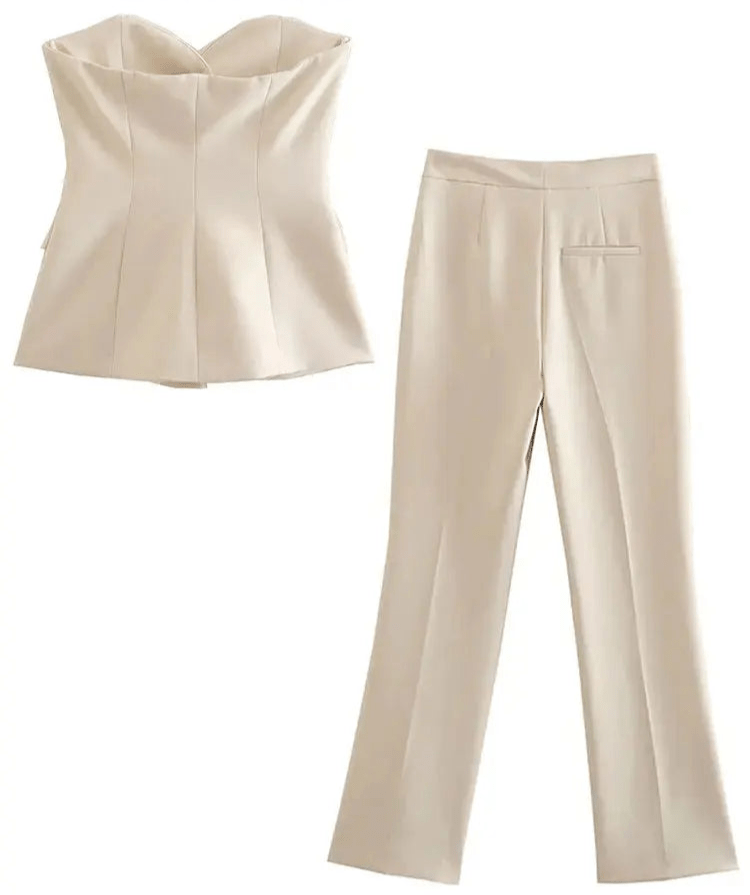 
                  
                    Chic Strapless Blazer & Pants Set - Gentevra
                  
                