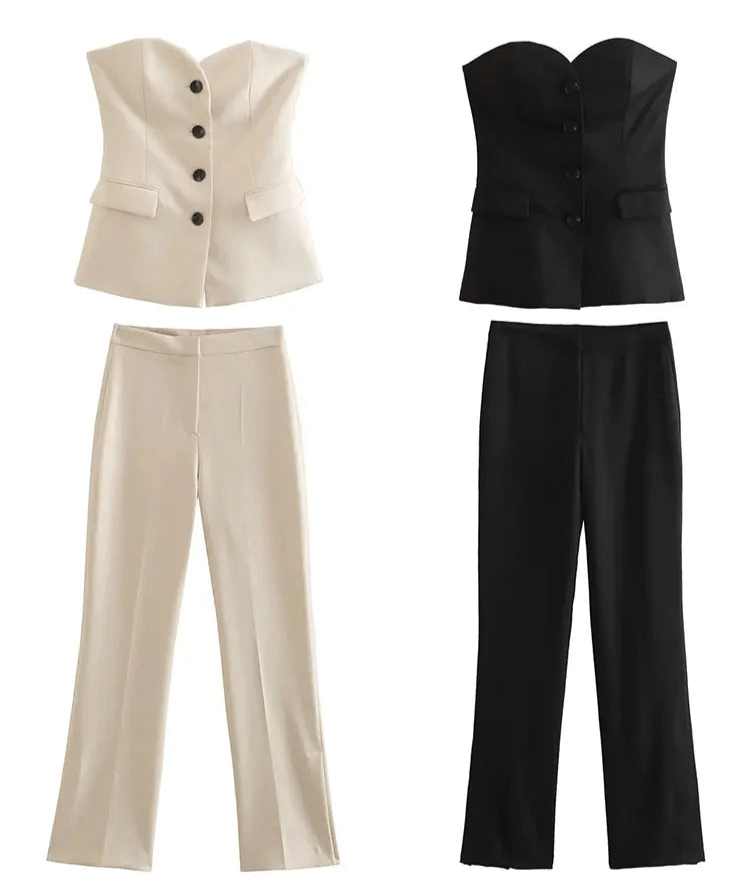 
                  
                    Chic Strapless Blazer & Pants Set - Gentevra
                  
                