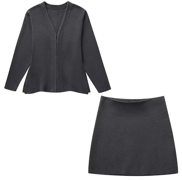 
                  
                    Chic Zipper Blazer & Mini Skirt Set - Gentevra
                  
                