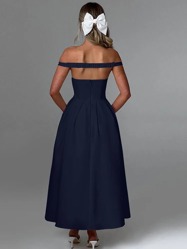 
                  
                    Elegant Off - Shoulder A - Line Midi Dress - Gentevra
                  
                