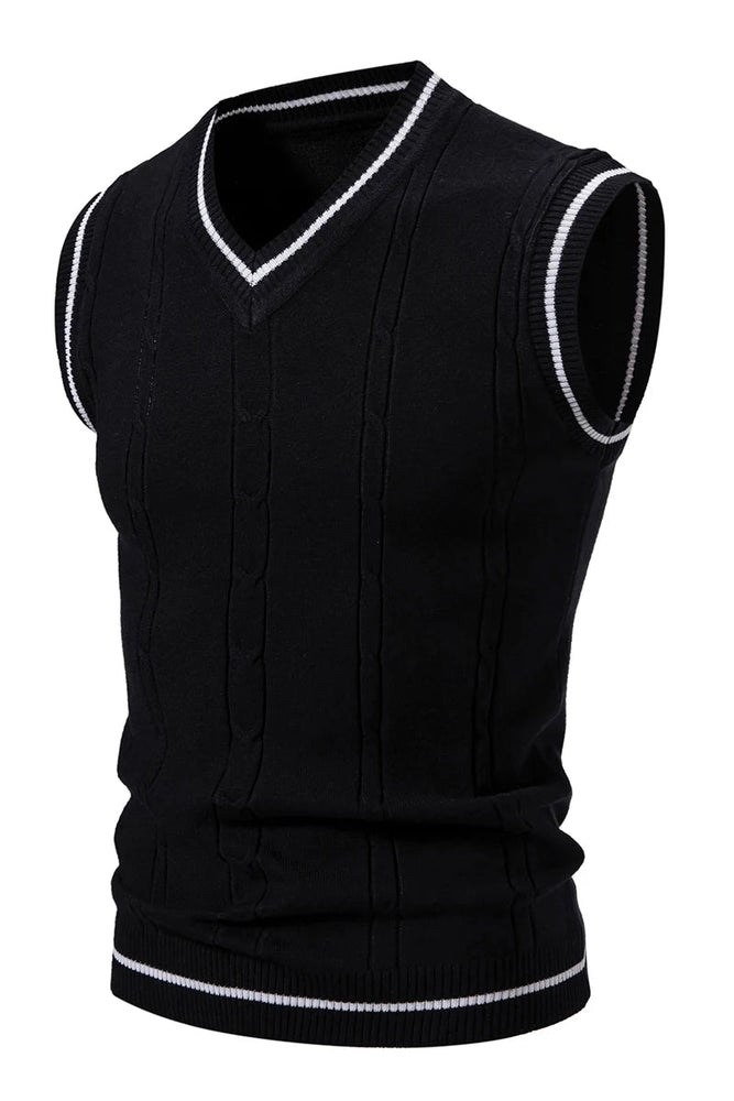 
                  
                    Embroidered V - Neck Knit Vest - Gentevra
                  
                