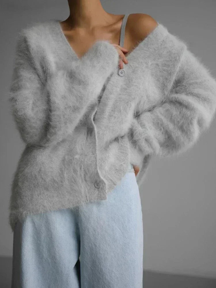 
                  
                    Fluffy Knit Cardigan - Gentevra
                  
                