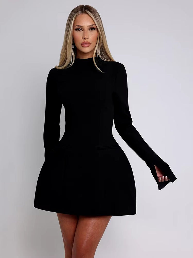 
                  
                    High - Neck A - Line Mini Dress - Gentevra
                  
                