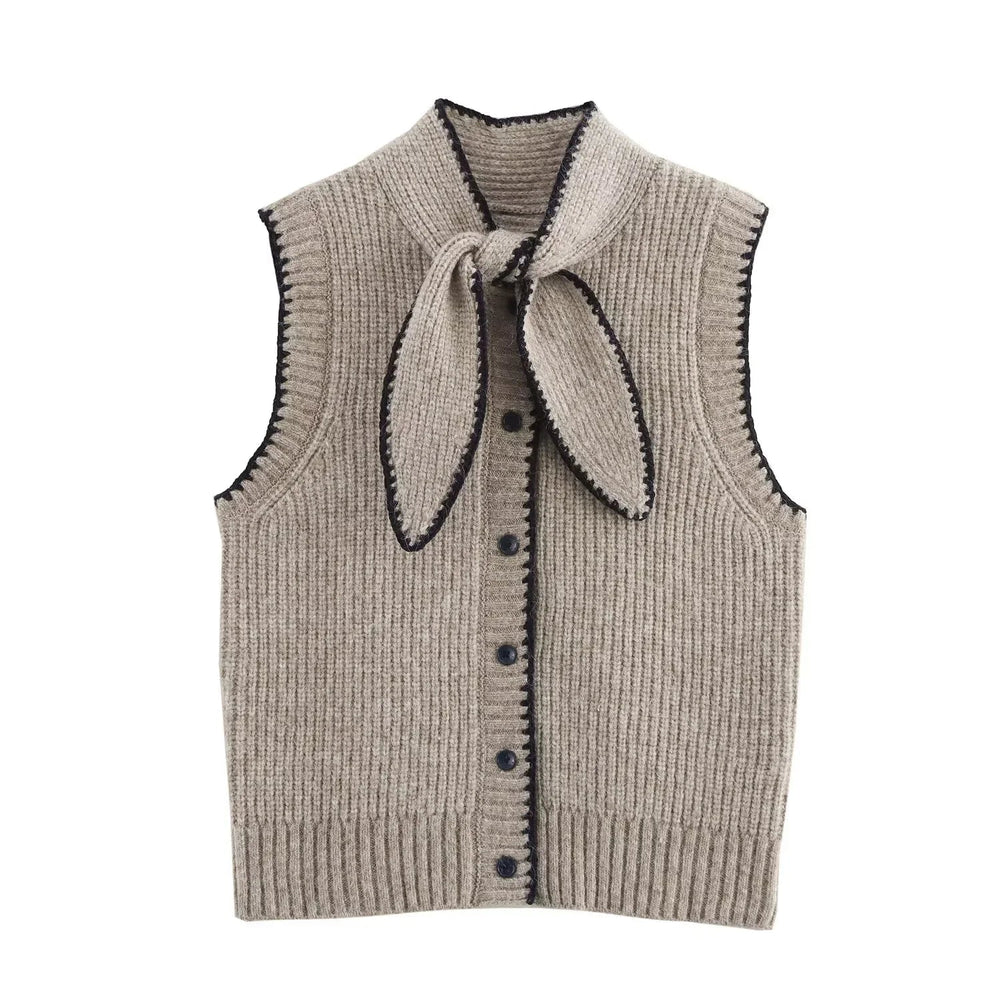 
                  
                    Knit Vest with Bow Tie - Gentevra
                  
                