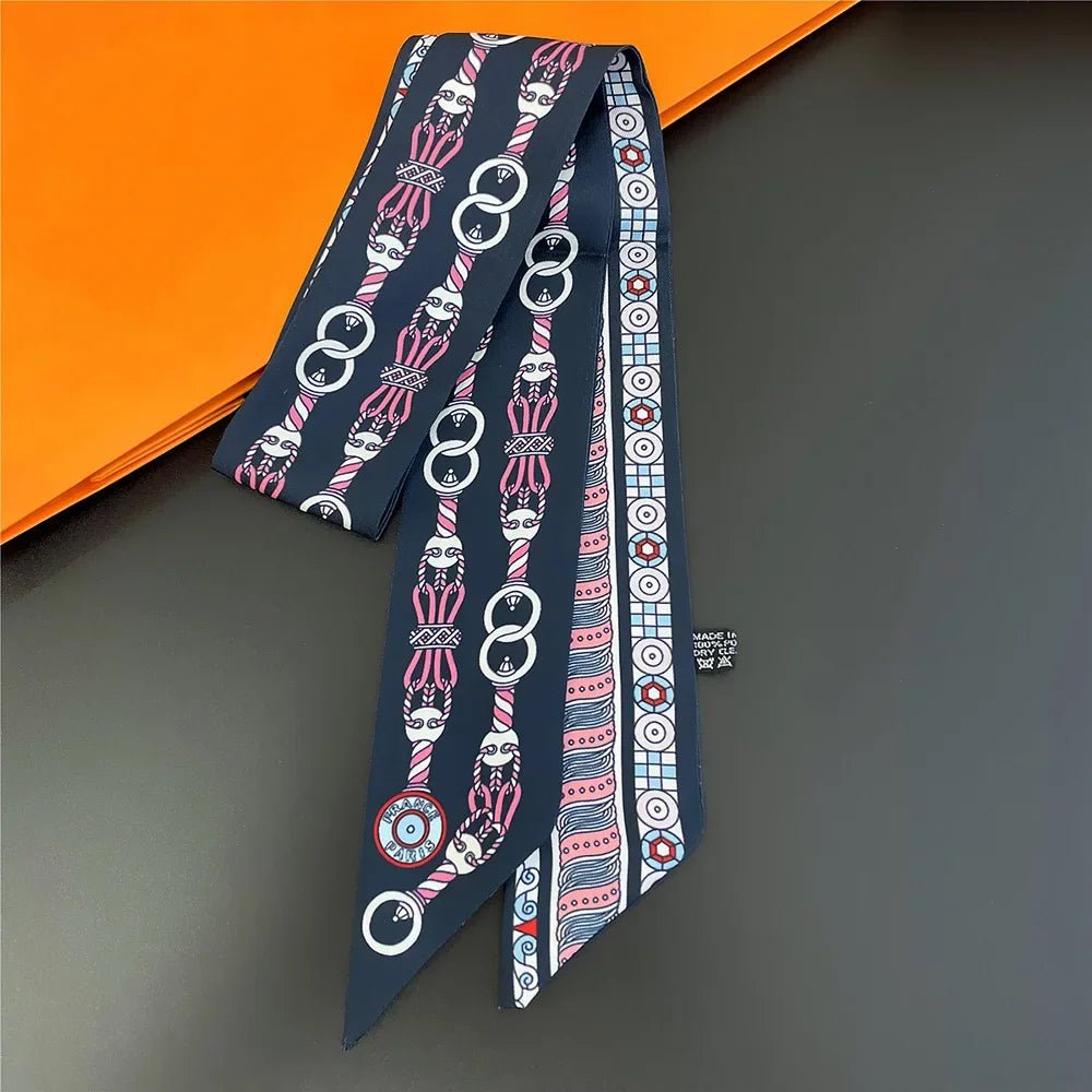 
                  
                    Lock Chain Twill Ribbon Scarf - Gentevra
                  
                