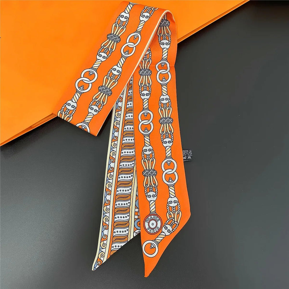 
                  
                    Lock Chain Twill Ribbon Scarf - Gentevra
                  
                