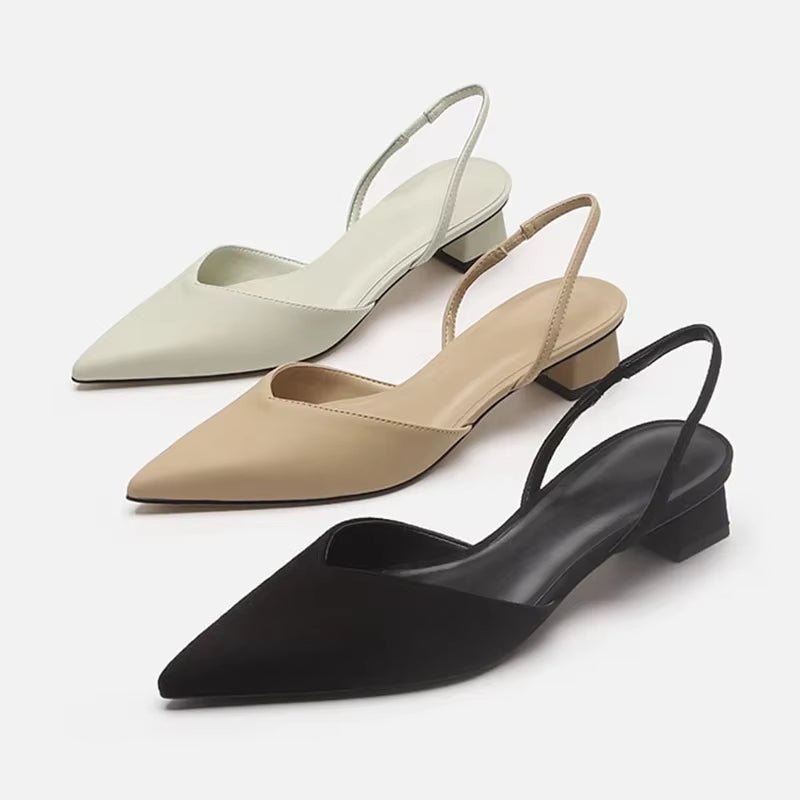 
                  
                    Minimalist Pointed - Toe Slingback Flats - Gentevra
                  
                