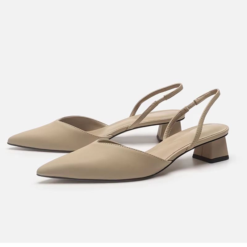 Minimalist Pointed - Toe Slingback Flats - Gentevra