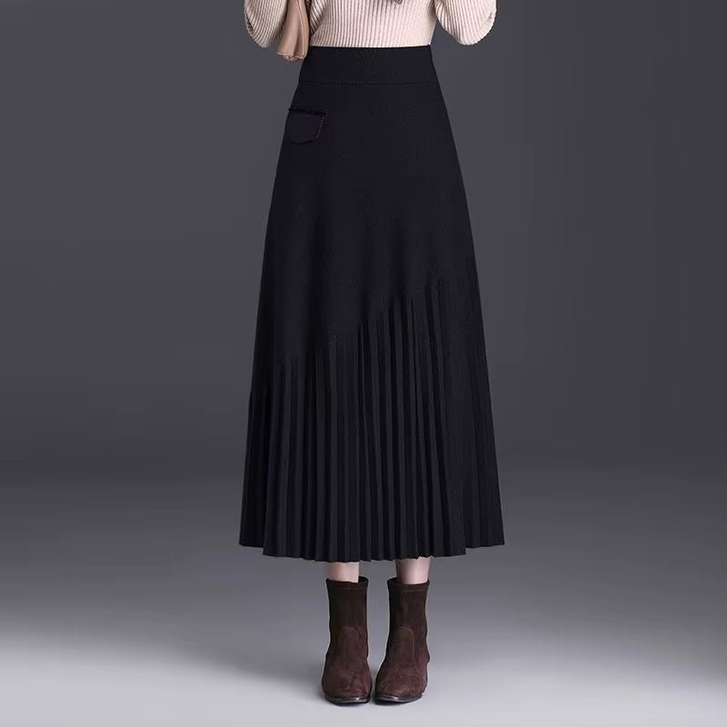 
                  
                    Pleated Wool Maxi Skirt - Gentevra
                  
                