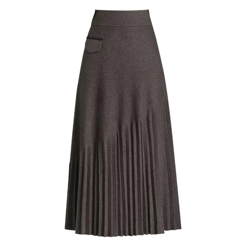 
                  
                    Pleated Wool Maxi Skirt - Gentevra
                  
                