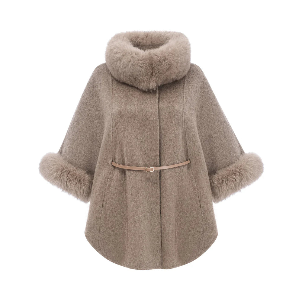 
                  
                    Premium Fox Fur Hooded Wool Jacket - Gentevra
                  
                