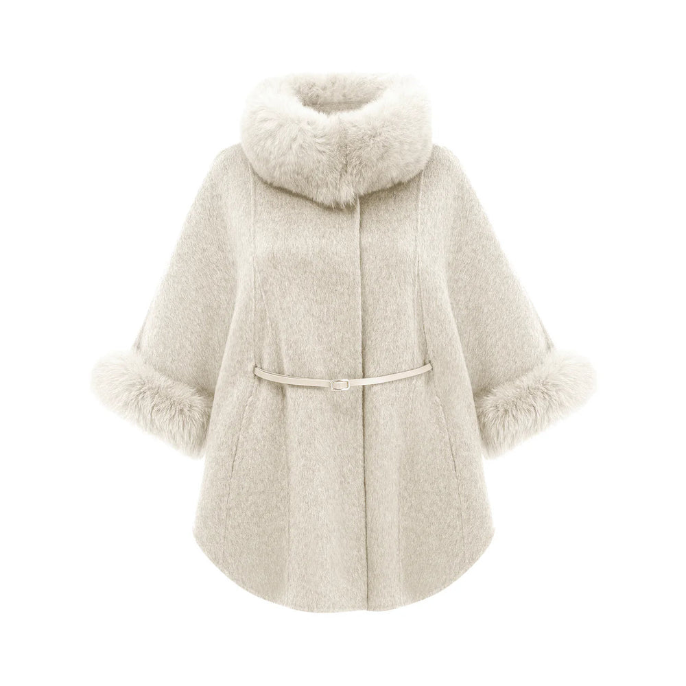 
                  
                    Premium Fox Fur Hooded Wool Jacket - Gentevra
                  
                