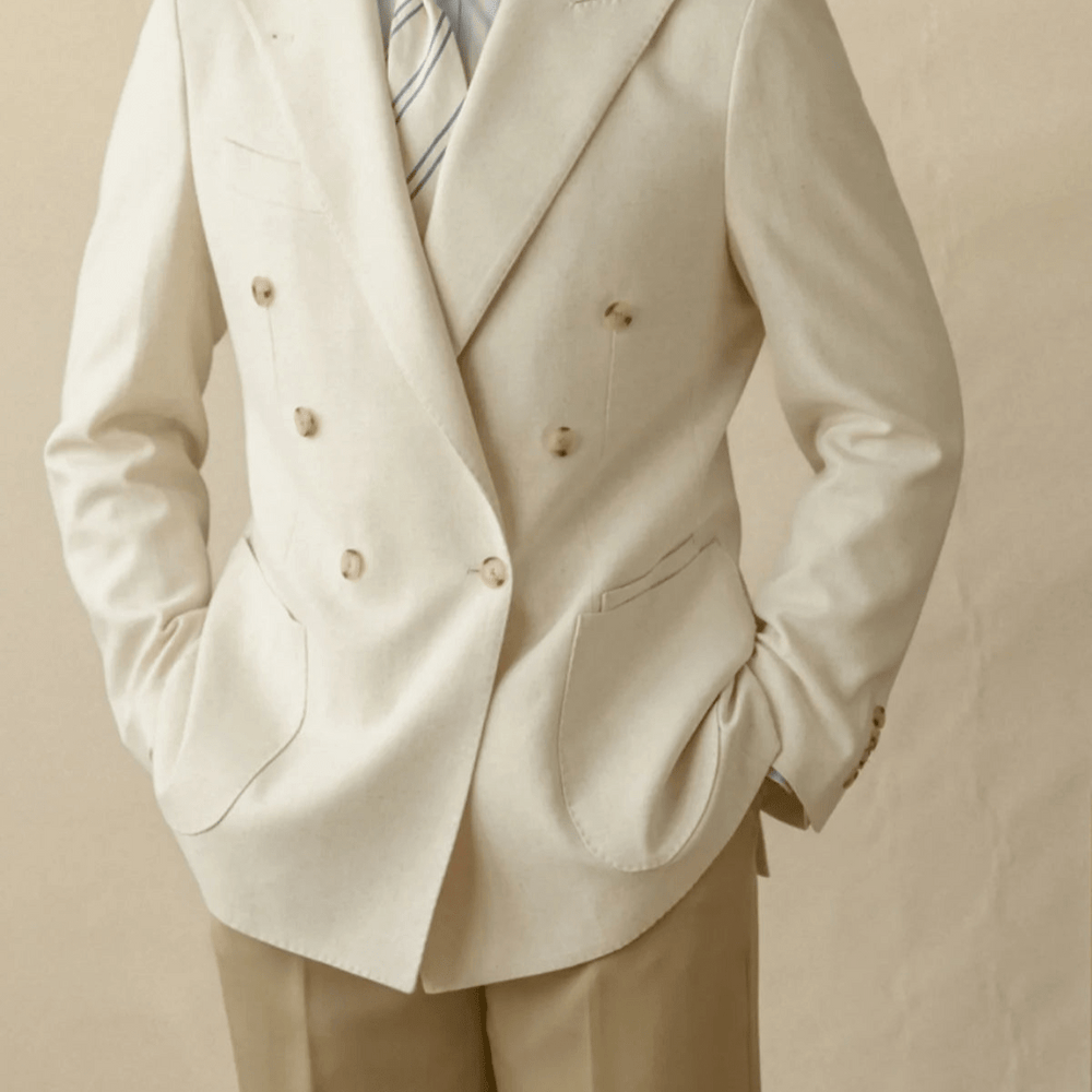 
                  
                    Premium Linen Double - Breasted Suit - Gentevra
                  
                