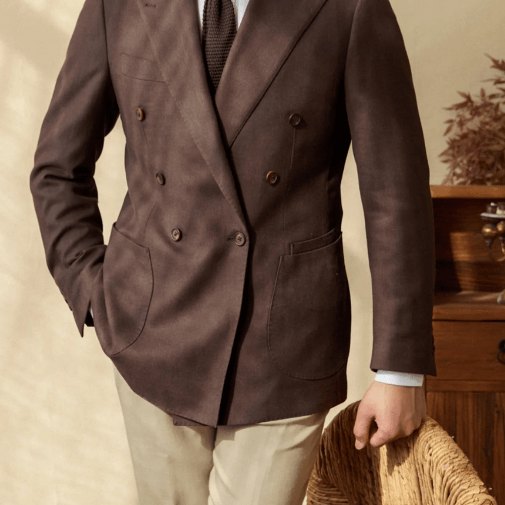 
                  
                    Premium Linen Double - Breasted Suit - Gentevra
                  
                