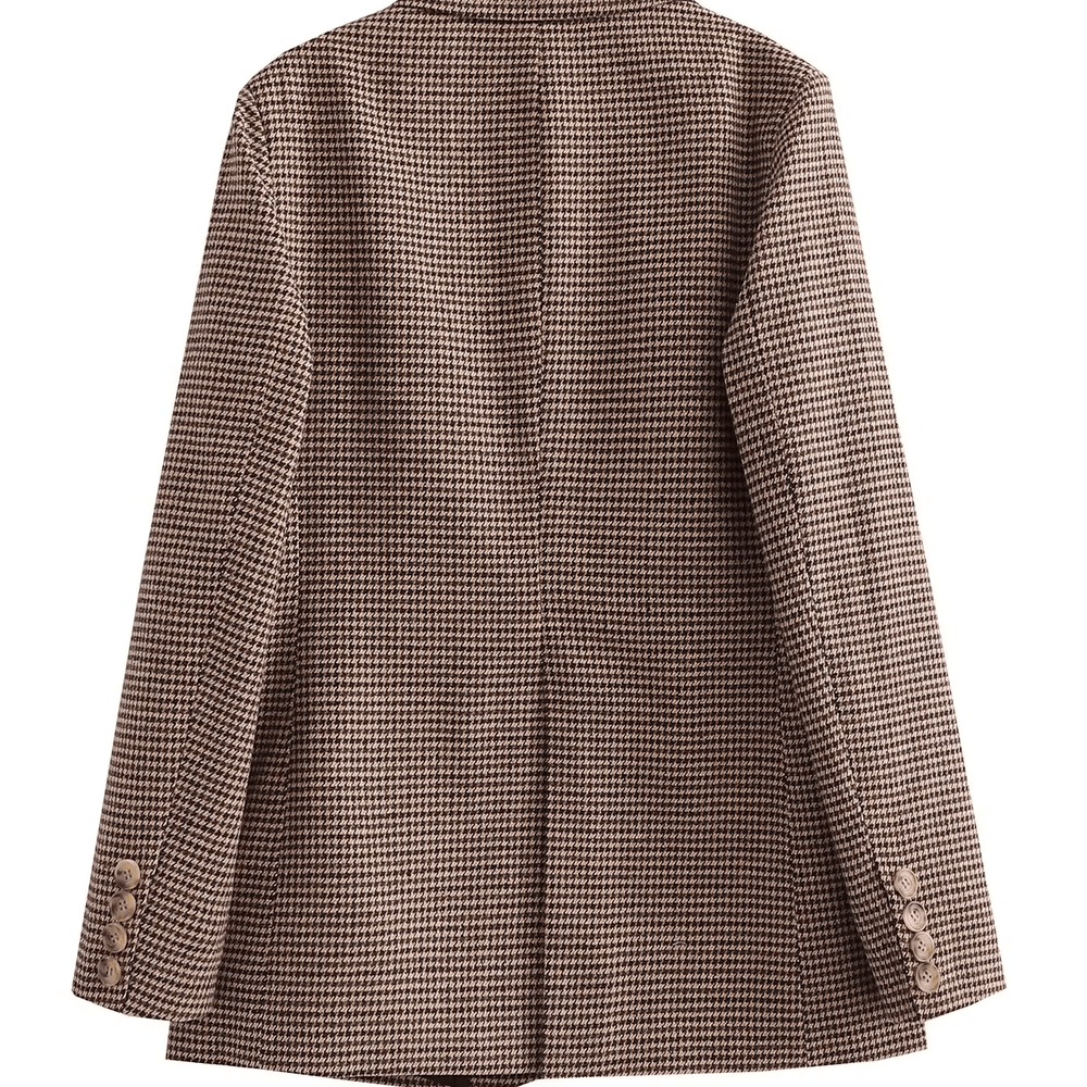 
                  
                    Premium Oversized Houndstooth Blazer - Gentevra
                  
                