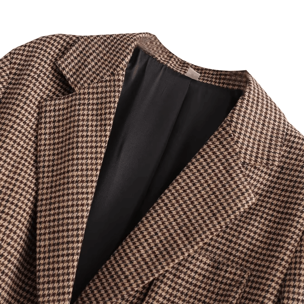 
                  
                    Premium Oversized Houndstooth Blazer - Gentevra
                  
                