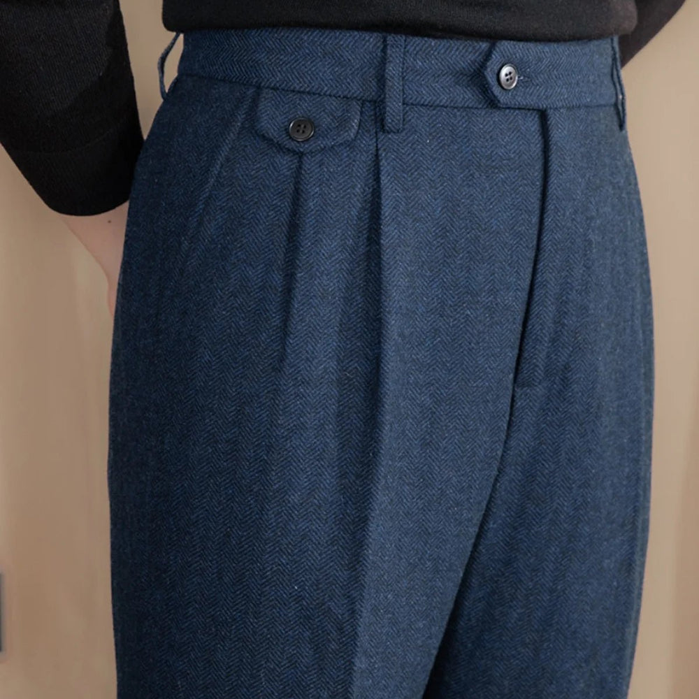 
                  
                    Premium Wool Herringbone Pants - Gentevra
                  
                