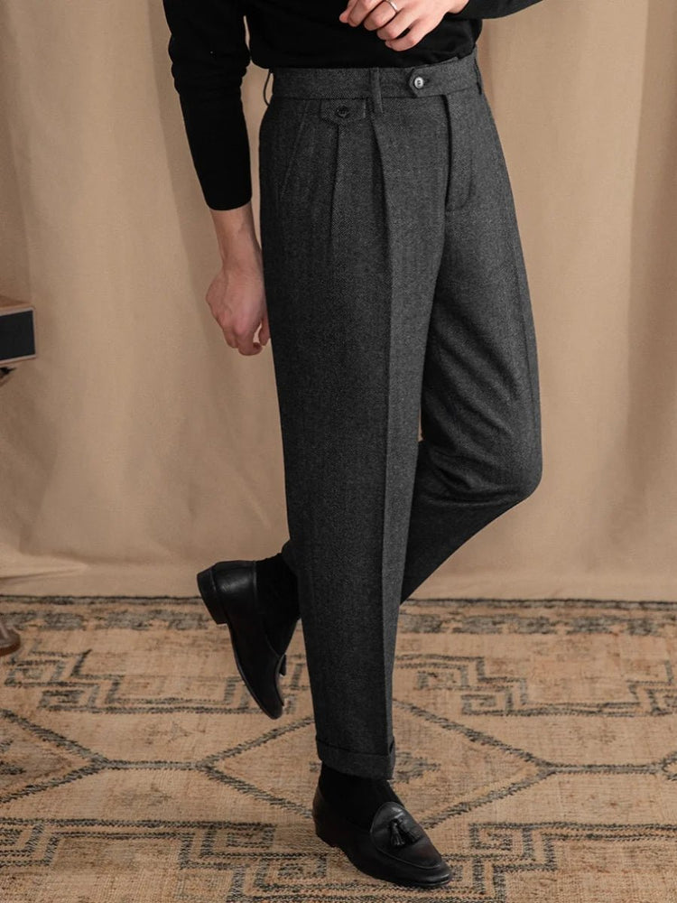 
                  
                    Premium Wool Herringbone Pants - Gentevra
                  
                