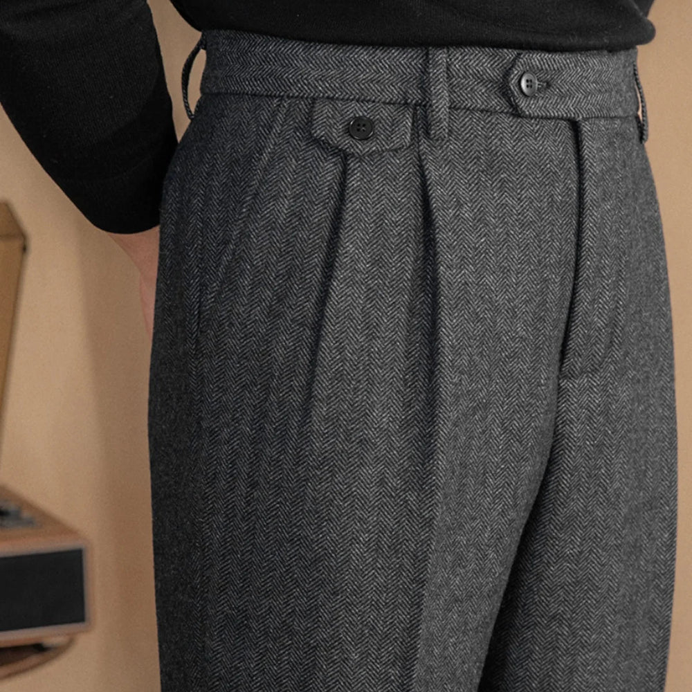 
                  
                    Premium Wool Herringbone Pants - Gentevra
                  
                