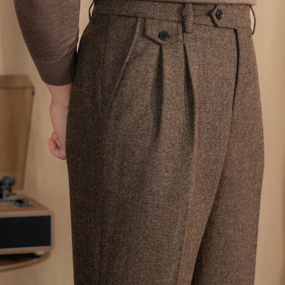 
                  
                    Premium Wool Herringbone Pants - Gentevra
                  
                