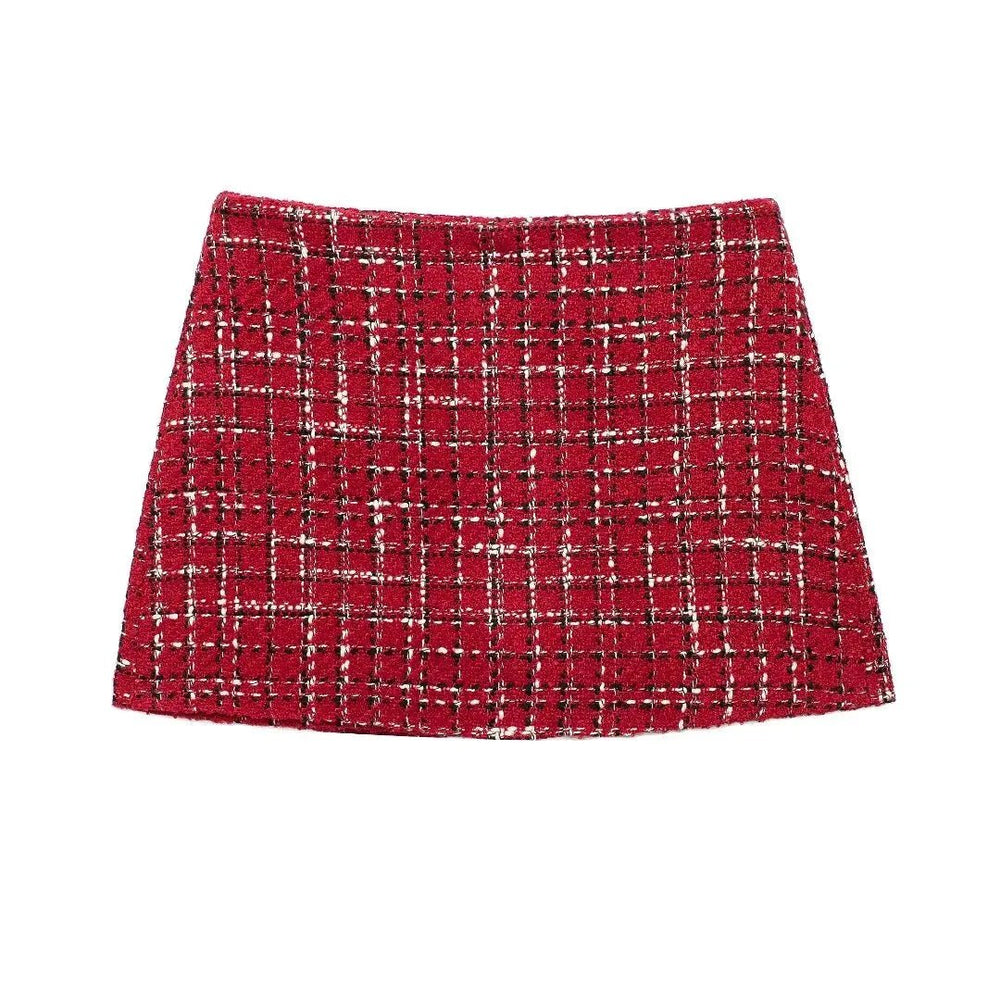 
                  
                    Red Plaid Blazer and Shorts Set - Gentevra
                  
                