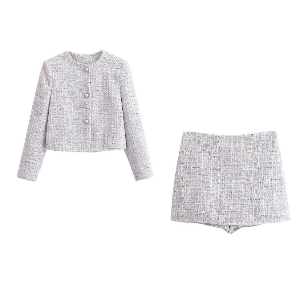 
                  
                    Short Coat and Skirt Pants Set - Gentevra
                  
                