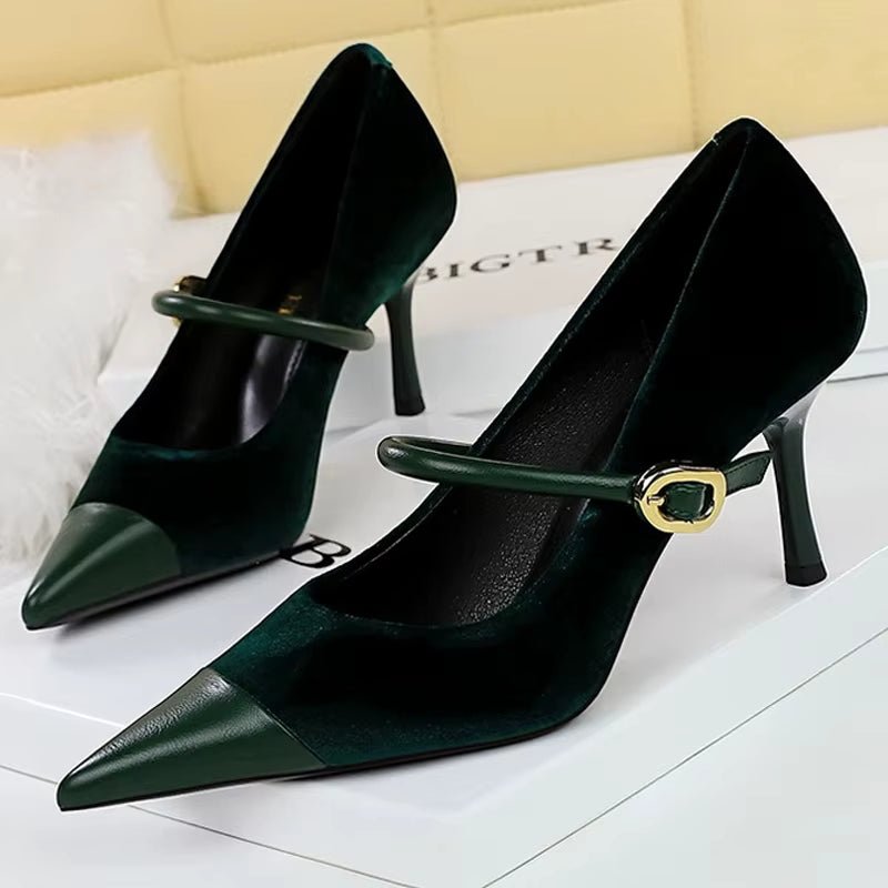 
                  
                    Sophisticated Pointed - Toe Strap Heels - Gentevra
                  
                