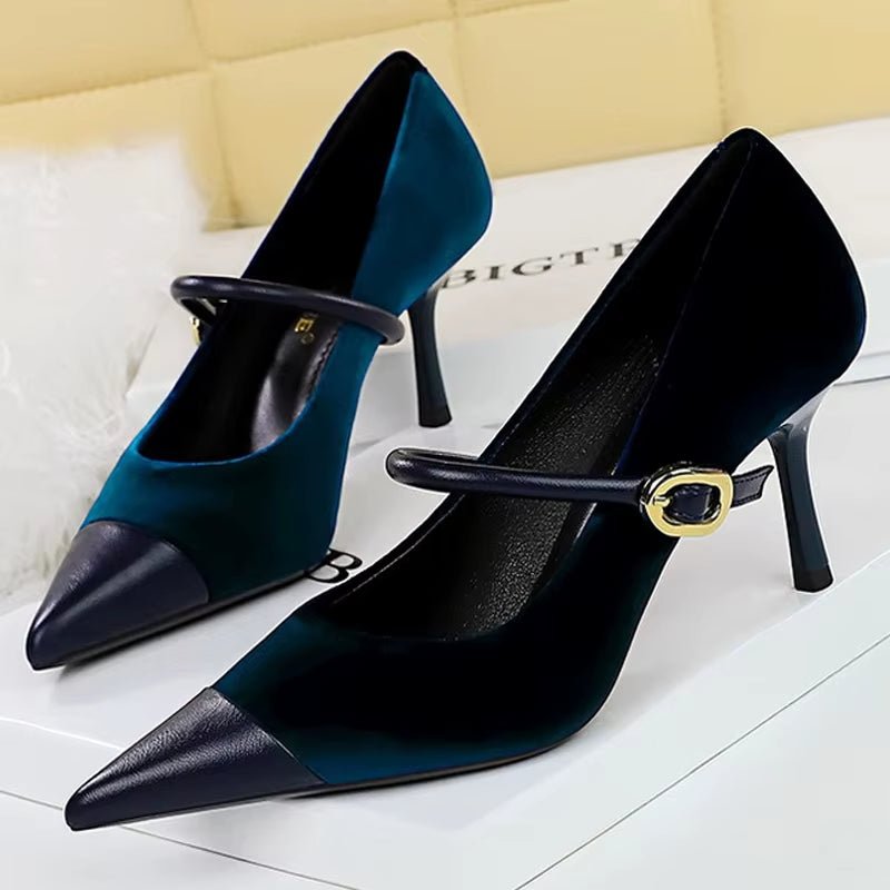 
                  
                    Sophisticated Pointed - Toe Strap Heels - Gentevra
                  
                