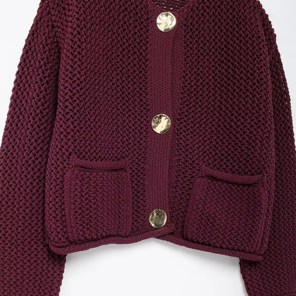 
                  
                    Textured Knit Cardigan - Gentevra
                  
                