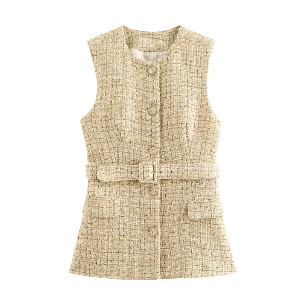 Tweed Belted Vest - Gentevra