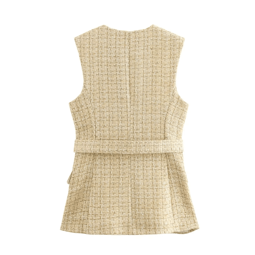 
                  
                    Tweed Belted Vest - Gentevra
                  
                