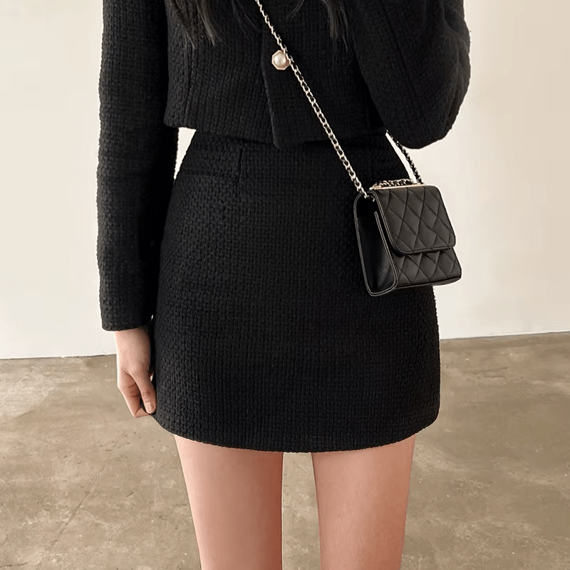 
                  
                    Tweed Blazer & Mini Skirt Set - Gentevra
                  
                