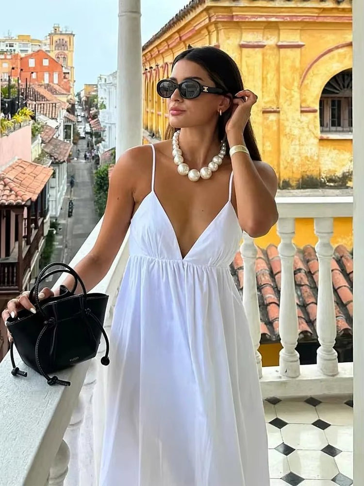 White Maxi Summer Dress - Gentevra